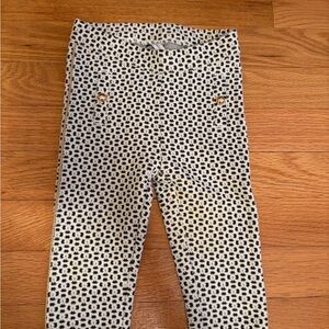 White Ruffled Sweater and Patterned Pants Set